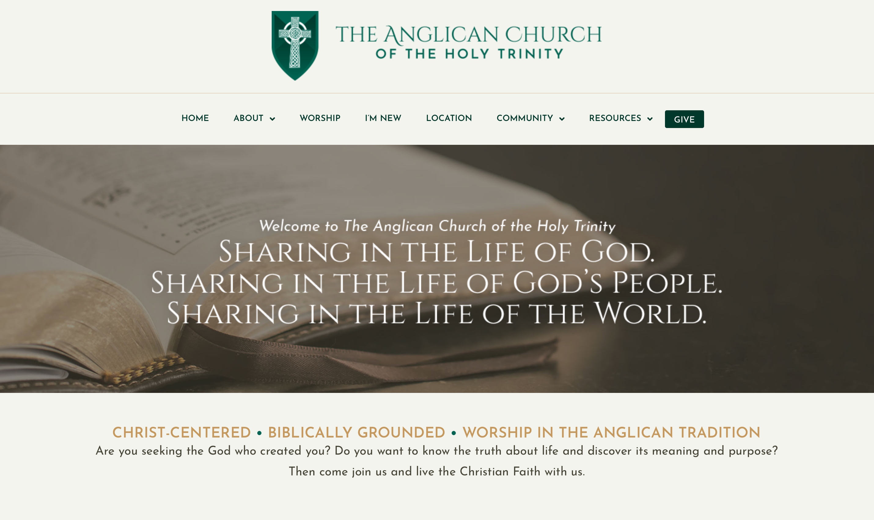 Site Design // The Anglican Church of the Holy Trinity - Alive Media ...